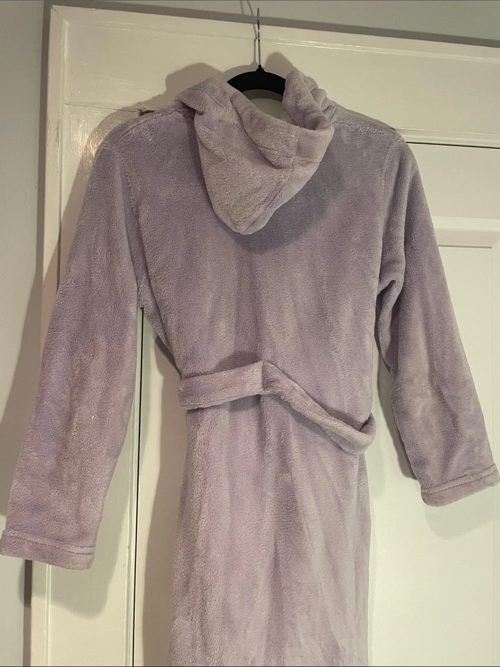 Lavender Plush Hooded Bath Robe - Land’s End Girls 10